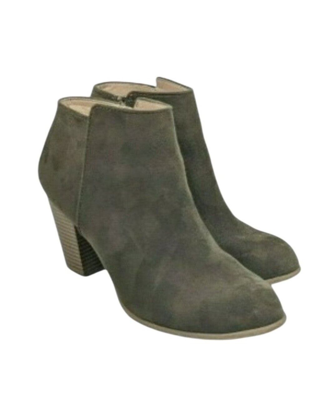 Old Navy Heeled Booties Women's Size 10 Green Faux Suede